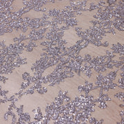 Broderie tip dantela cu perle/margele si paiete B9 - Argintiu
