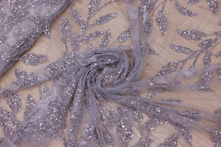 Broderie tip dantela cu perle/margele si paiete B11 - Argintiu