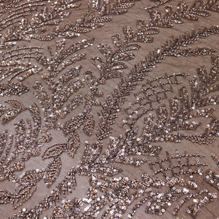 Broderie tip dantela cu perle/margele si paiete B13 - Auriu
