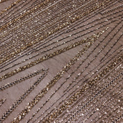 Broderie tip dantela cu perle/margele si paiete B14 - Auriu