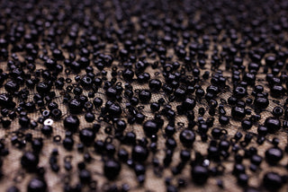 Broderie tip dantela cu perle/margele si paiete I9 - Negru