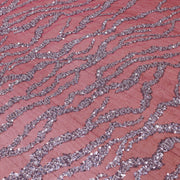 Broderie tip dantela cu perle/margele si paiete B18 - Roz Fucsia