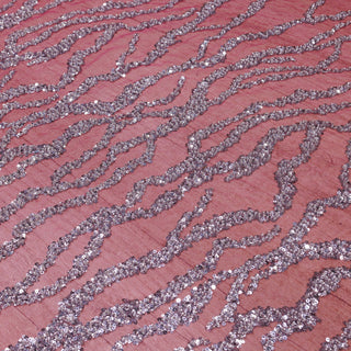 Broderie tip dantela cu perle/margele si paiete B18 - Roz Fucsia