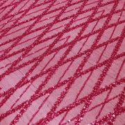 Broderie tip dantela cu perle/margele si paiete B19 - Roz Fucsia
