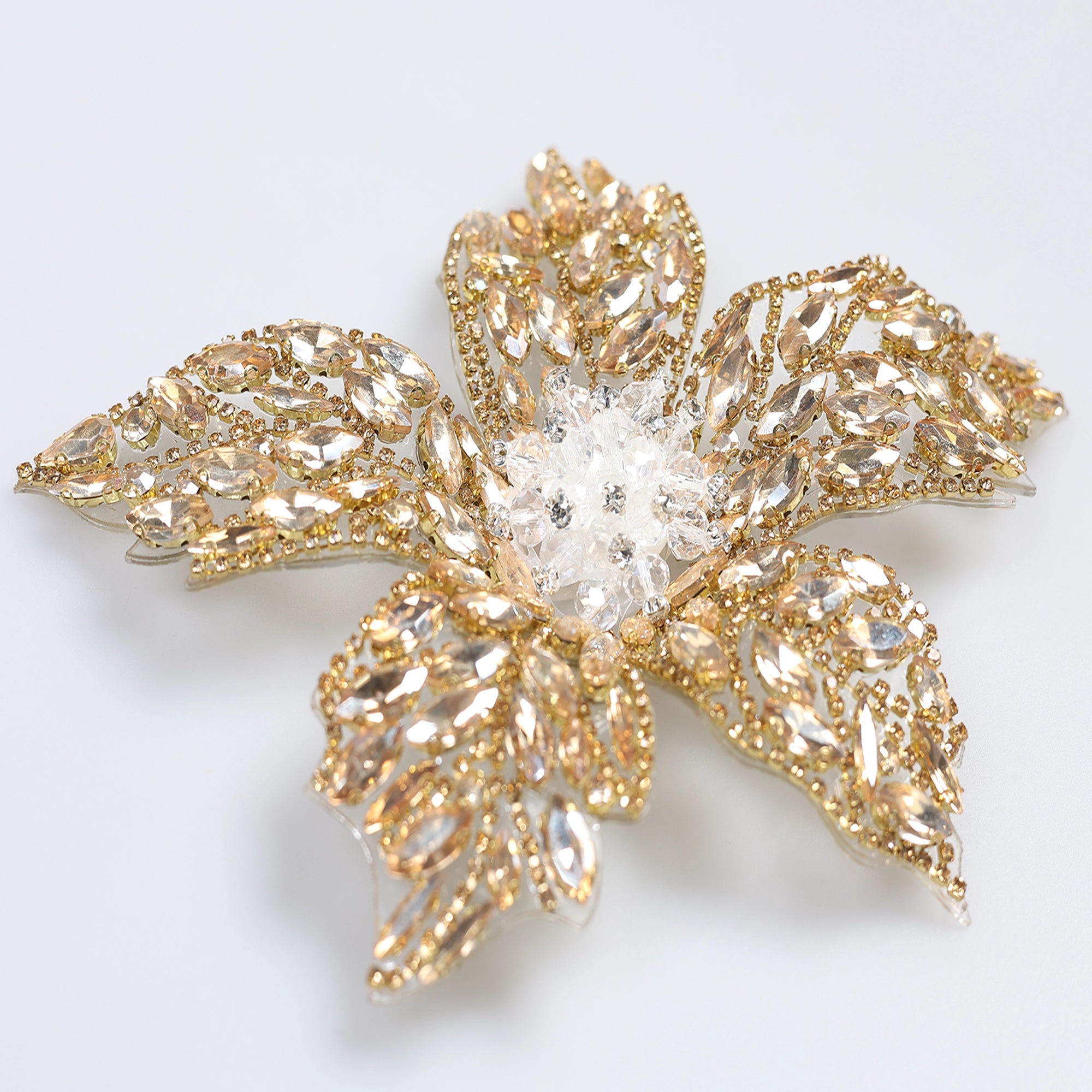 Floare Decorativa Aplicabila cu Strasuri\Cristale 18 cm - Ahura