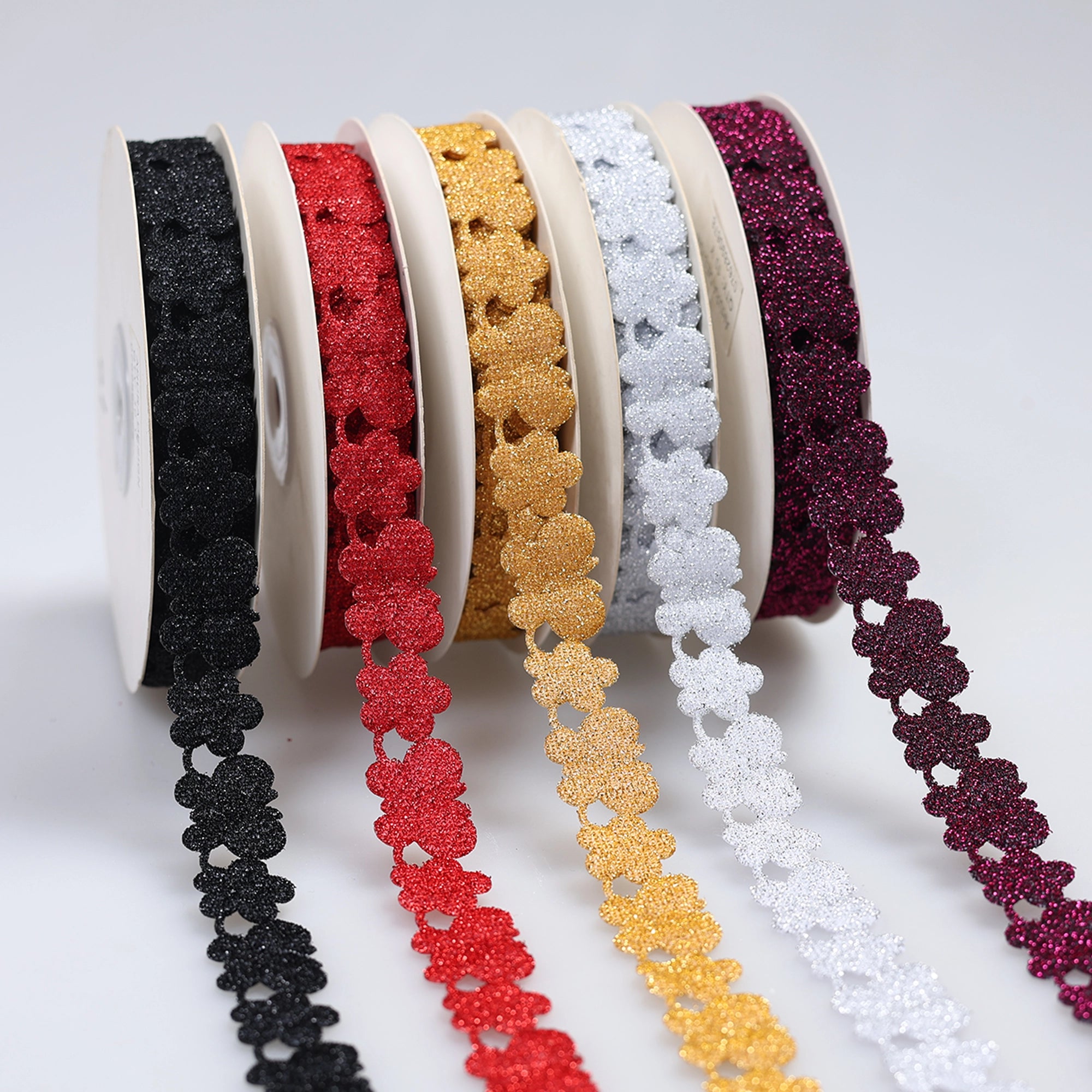 Banda Decorativa Flori Sclipici 2cm Rola 9m M1 - Ahura