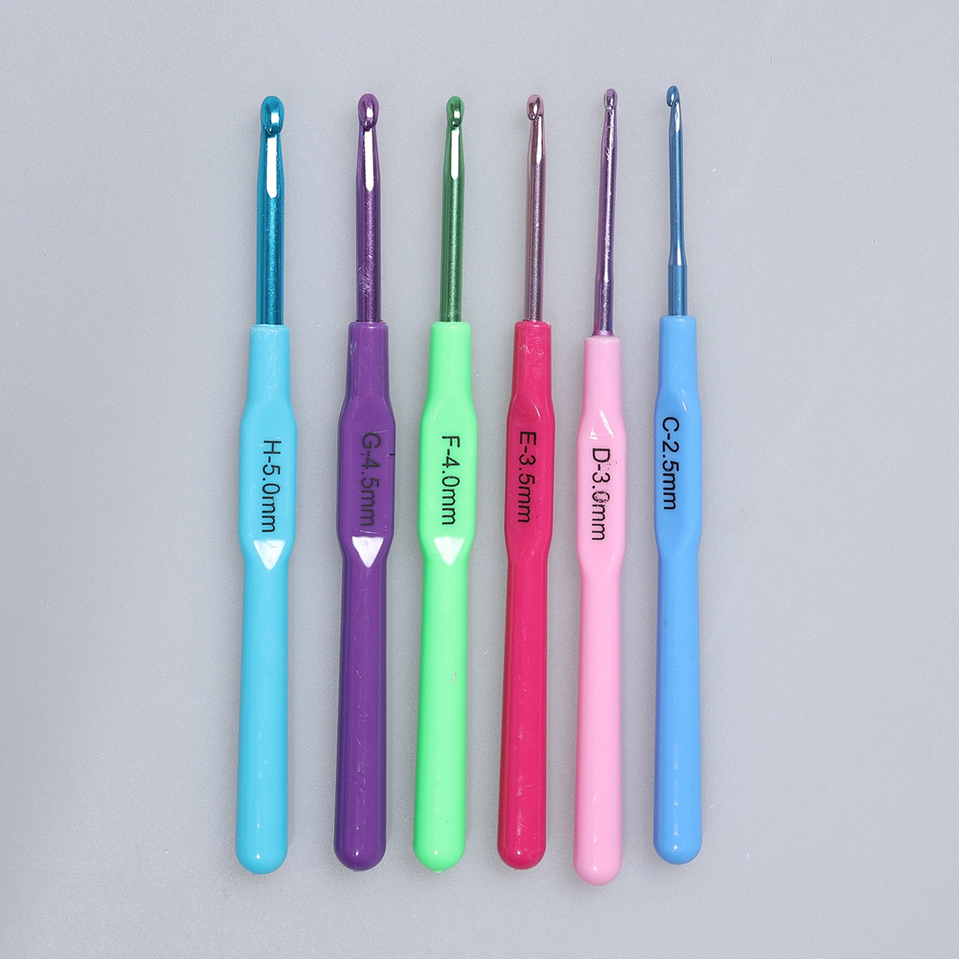 Set croșete 2,5-5,0 mm detaliu dimensiuni