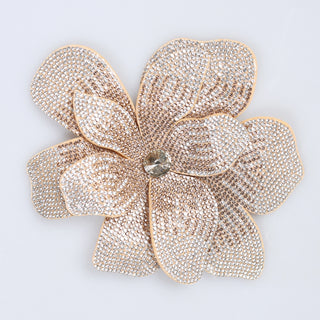 Floare Decorativa Aplicabila cu Strasuri\Cristale – Dimensiune: 15 x 13 cm - Ahura