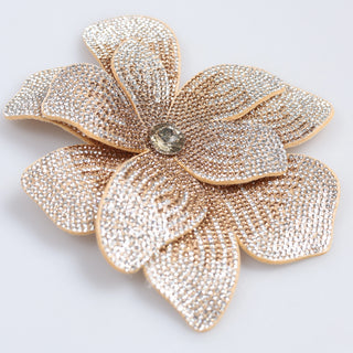 Floare Decorativa Aplicabila cu Strasuri\Cristale – Dimensiune: 15 x 13 cm - Ahura
