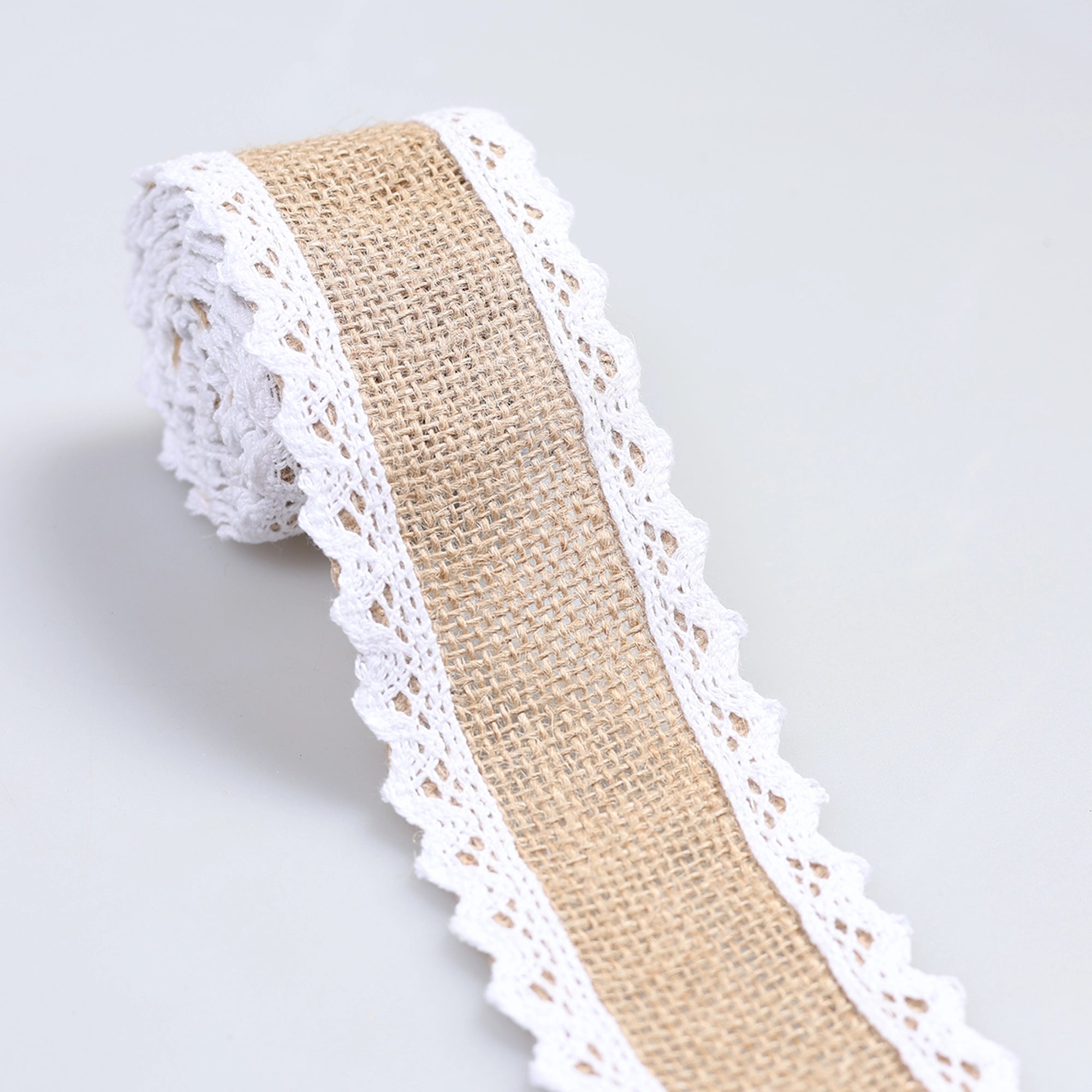 Banda din Iuta cu Dantela 6cm Rola 2m M5 - Ahura