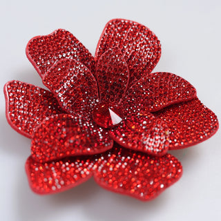 Floare Decorativa Aplicabila cu Strasuri\Cristale Dimensiune: 11 x 11 cm - Ahura