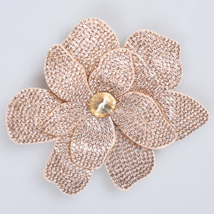 Floare Decorativa Aplicabila cu Strasuri\Cristale Dimensiune: 11 x 11 cm - Ahura