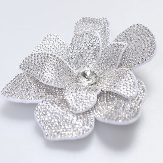 Floare Decorativa Aplicabila cu Strasuri\Cristale Dimensiune: 11 x 11 cm - Ahura