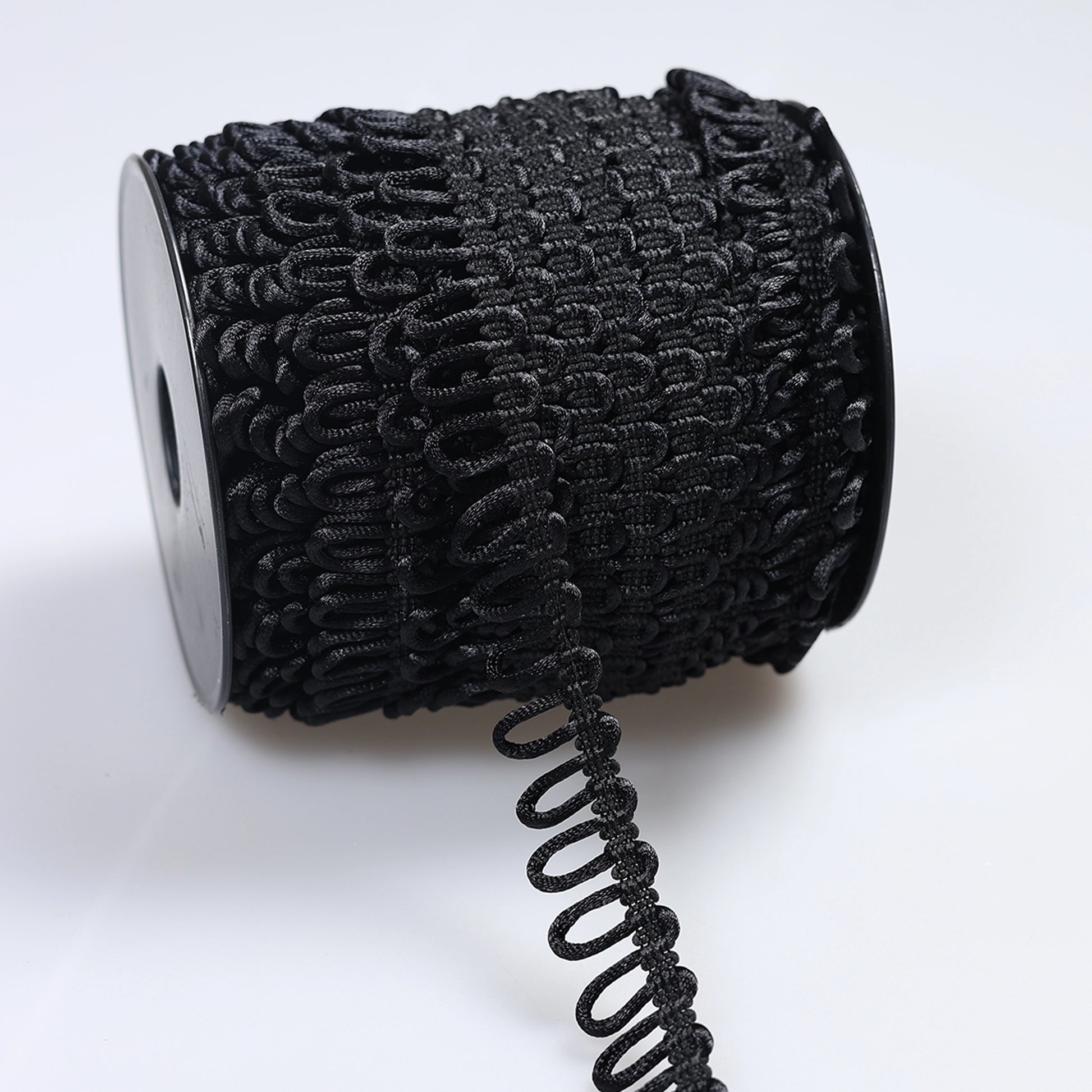 Bandă cu bucle pentru nasturi 2 cm negru
