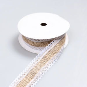 Banda din Iuta cu Dantela 3.5cm Rola 9m M1 - Ahura