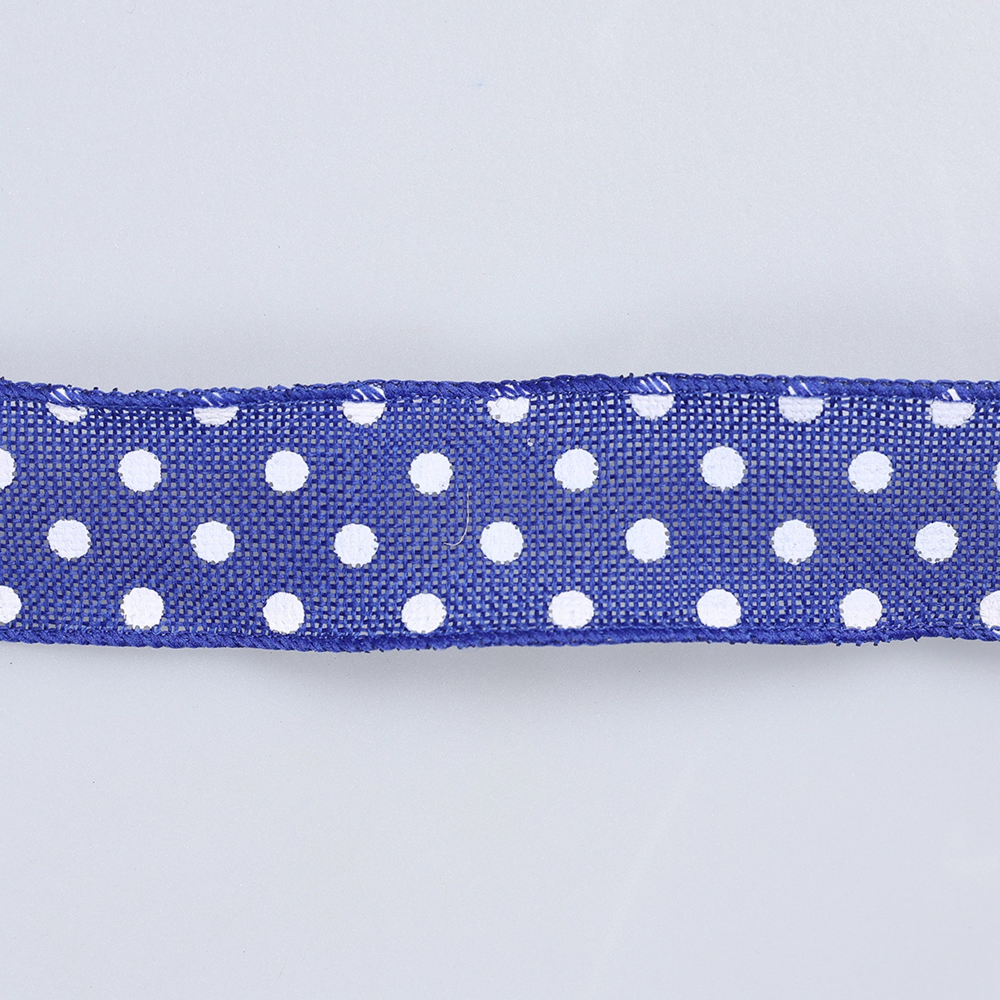 Bandă decorativă 4 cm buline albastru