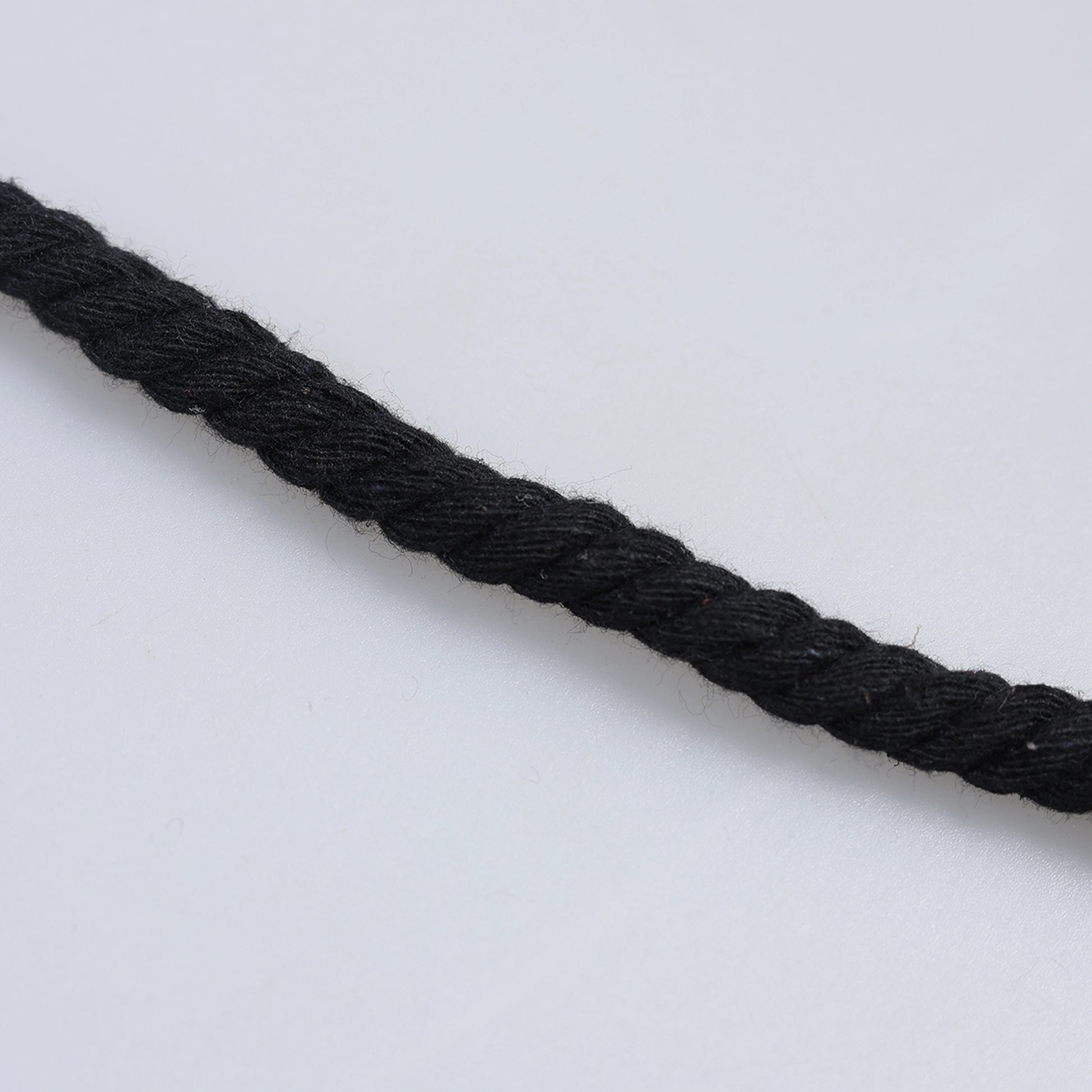 Șnur răsucit bumbac 1 cm negru