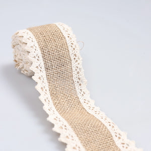 Banda din Iuta cu Dantela 6cm Rola 2m M3 - Ahura