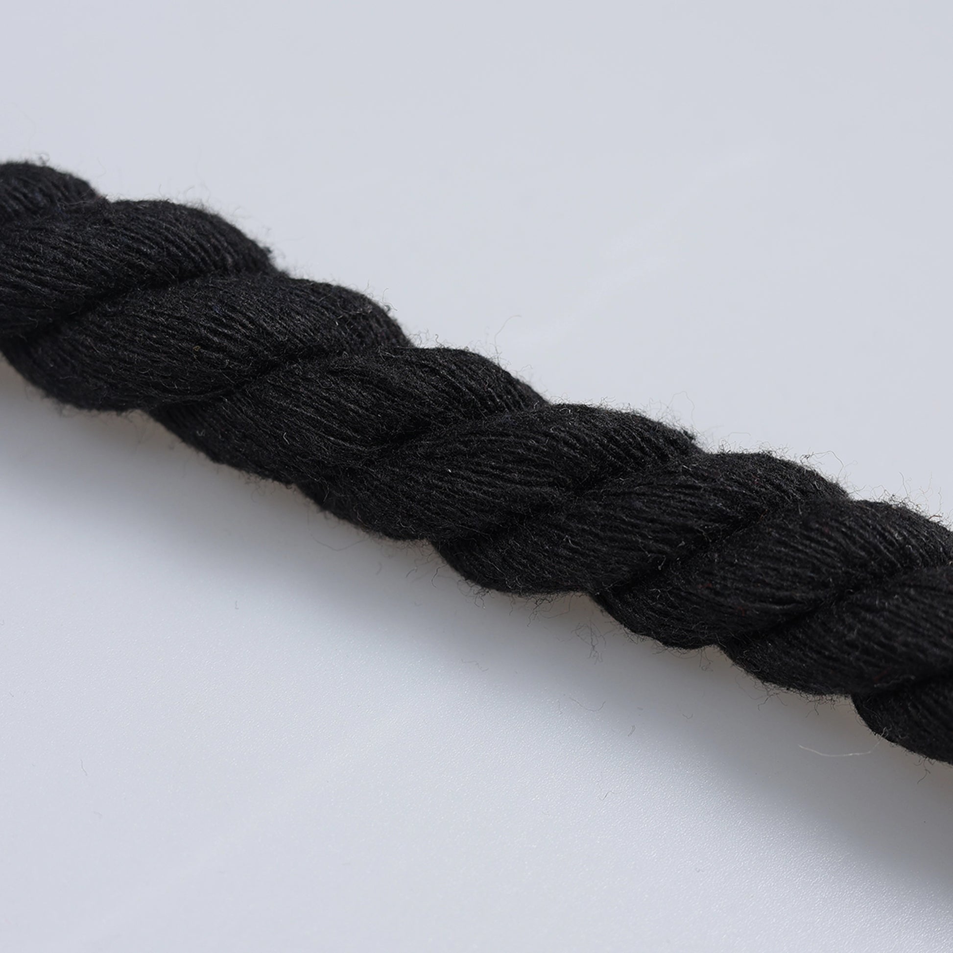 Șnur răsucit bumbac 2 cm negru