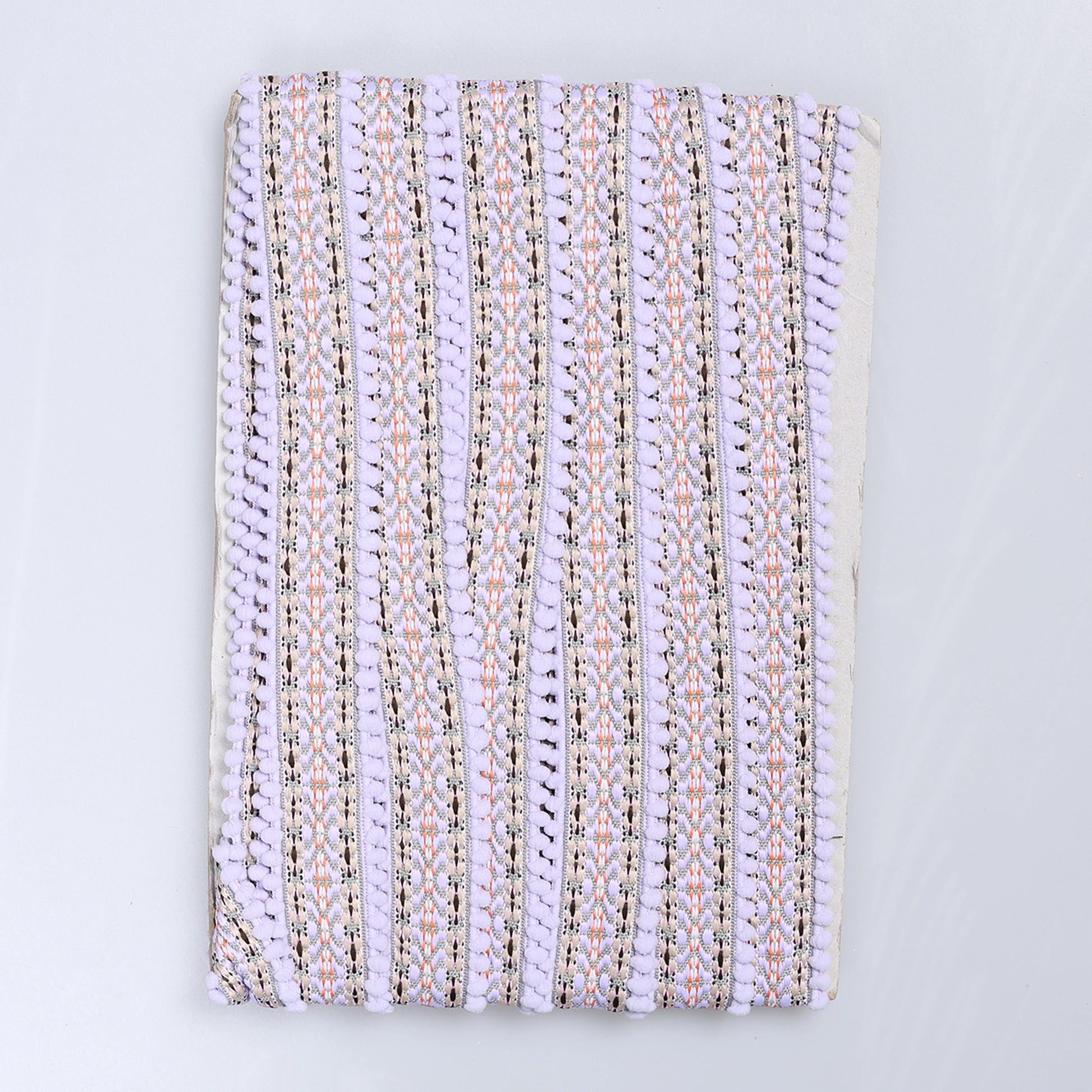 Bandă decorativă brodată 4 cm lila