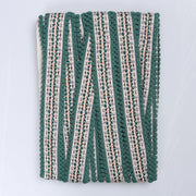 Bandă decorativă brodată 4 cm verde închis - Ahura