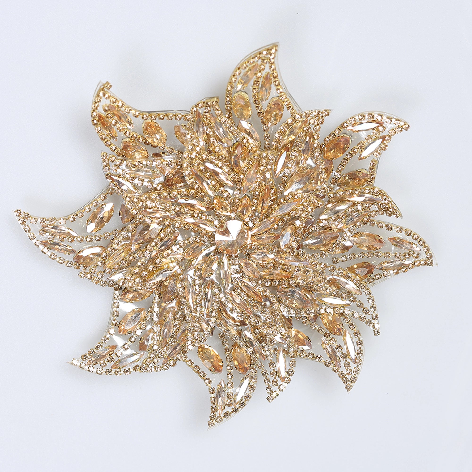 Floare Decorativa Aplicabila cu Strasuri\Cristale Dimensiune: 15 cm - Ahura