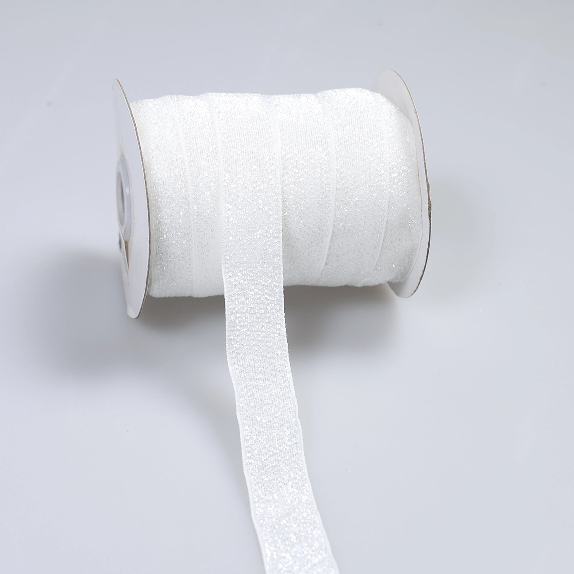 Bandă cu sclipici 2 cm alb