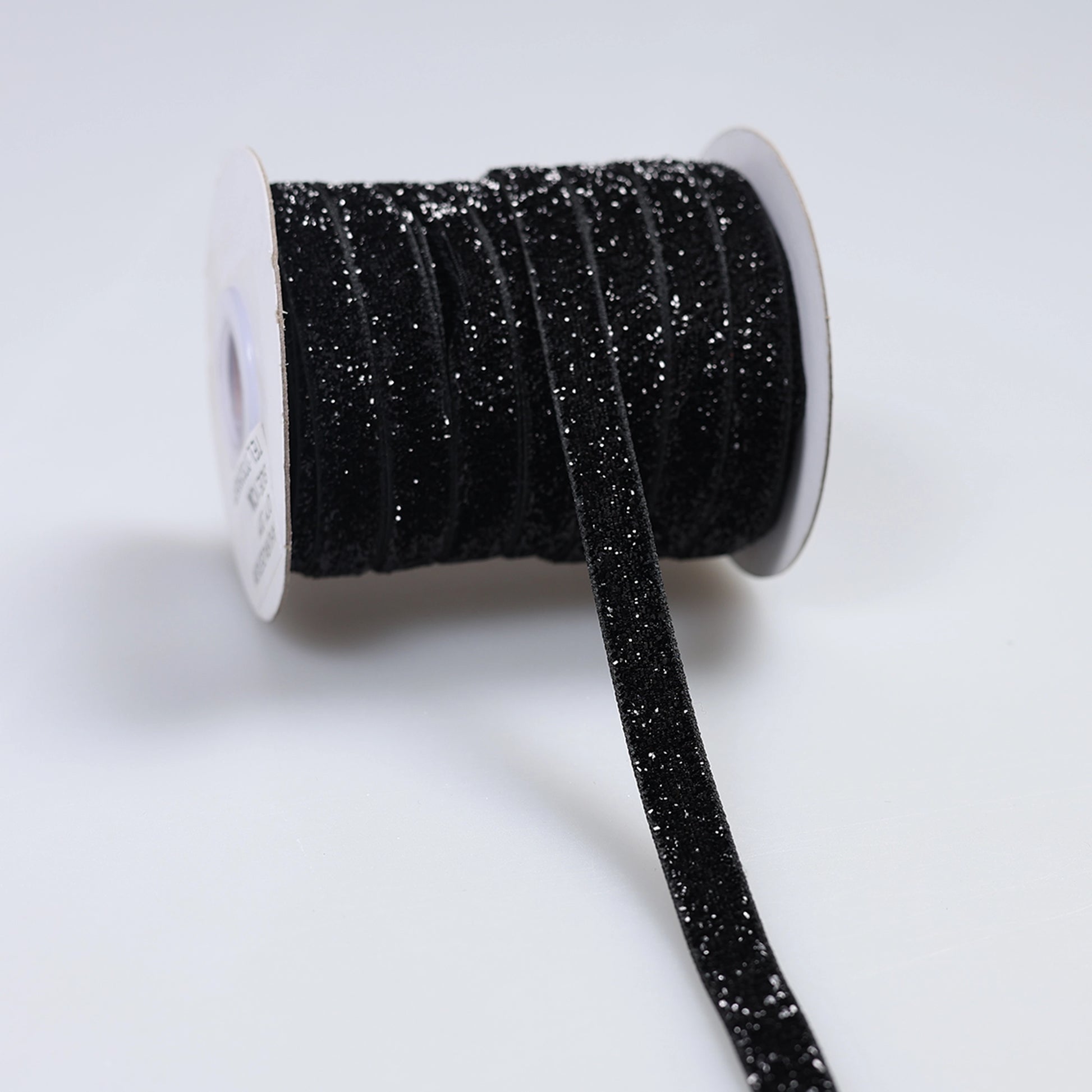 Bandă cu sclipici 1 cm negru