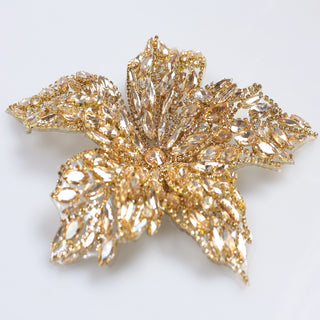 Floare Decorativa Aplicabila cu Strasuri\Cristale Dimensiune: 19 x 17 cm - Ahura