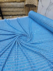 Lycra Accesorizata cu Cristale Dreptunghiulare - Bleu