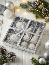 Set Cadou "Winter Symphony" – 6 Lumânări Decorative cu Texturi de Gheață