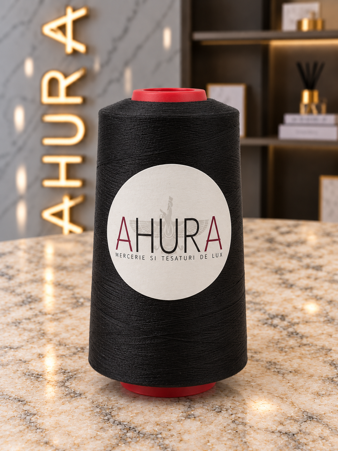 Ata De Cusut, 100% Poliester, 40/2 (120), 4000 Yards/Con - Negru