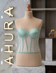Corset Modelator Cupe Apropiate - Verde Menta