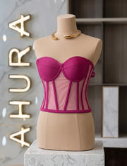 Corset Modelator Cupe Apropiate - Fucsia