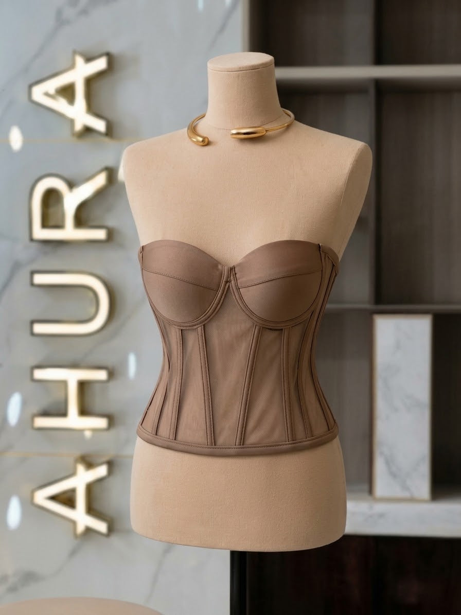 Corset Modelator Cupe Apropiate - Maro