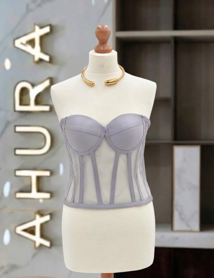 Corset Modelator Cupe Apropiate - Gri