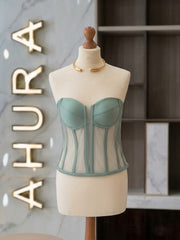 Corset Bustieră Cupe Structurate - Verde Menta