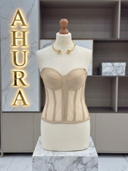Corset Bustieră Cupe Structurate - Bej