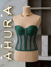 Corset Bustieră Cupe Structurate - Verde