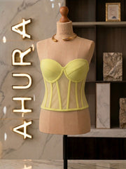 Corset Modelator Cupe Apropiate - Galben Pai