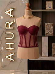 Corset Modelator Cupe Apropiate - Grena Inchis