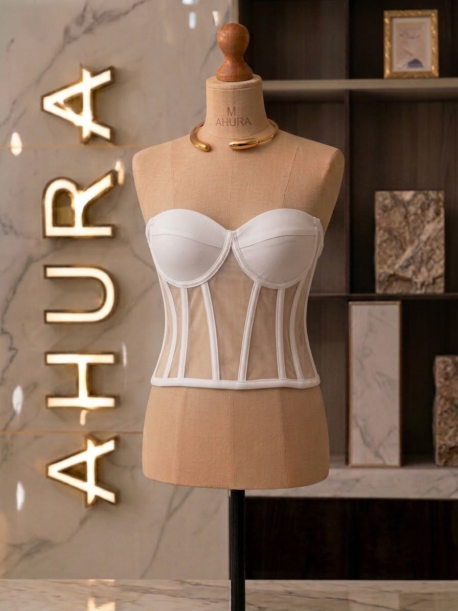 Corset Modelator Cupe Apropiate - Alb