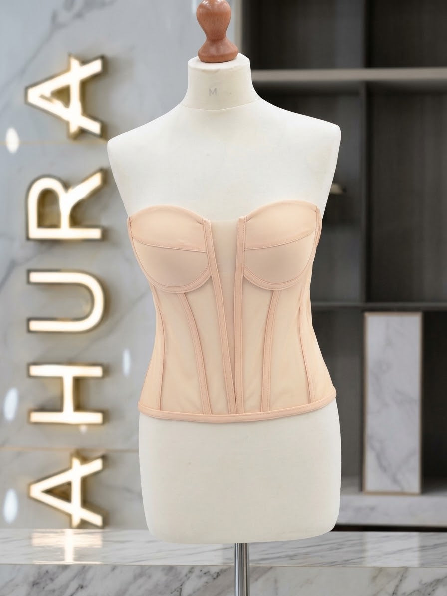 Corset Bustieră Cupe Structurate - Somon