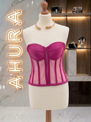 Corset Bustieră Cupe Structurate - Magenta