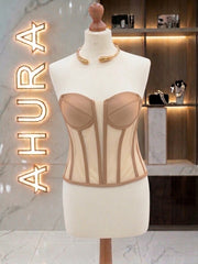 Corset Bustieră Cupe Structurate - Bej Caramel