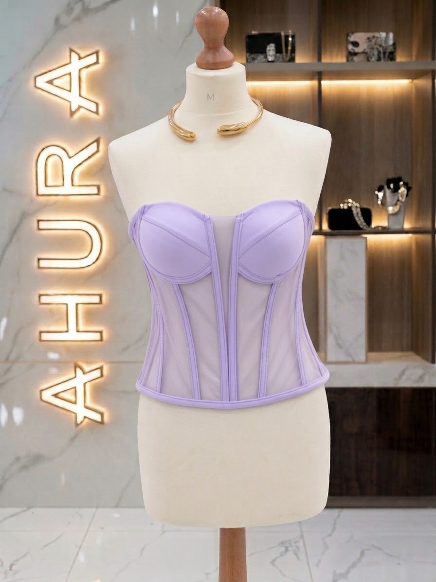 Corset Bustieră Cupe Structurate - Lila