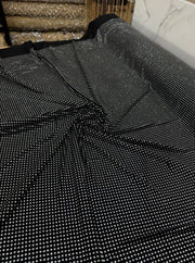 Lycra Accesorizata cu Cristale Rotunde - Negru / Argintiu C2