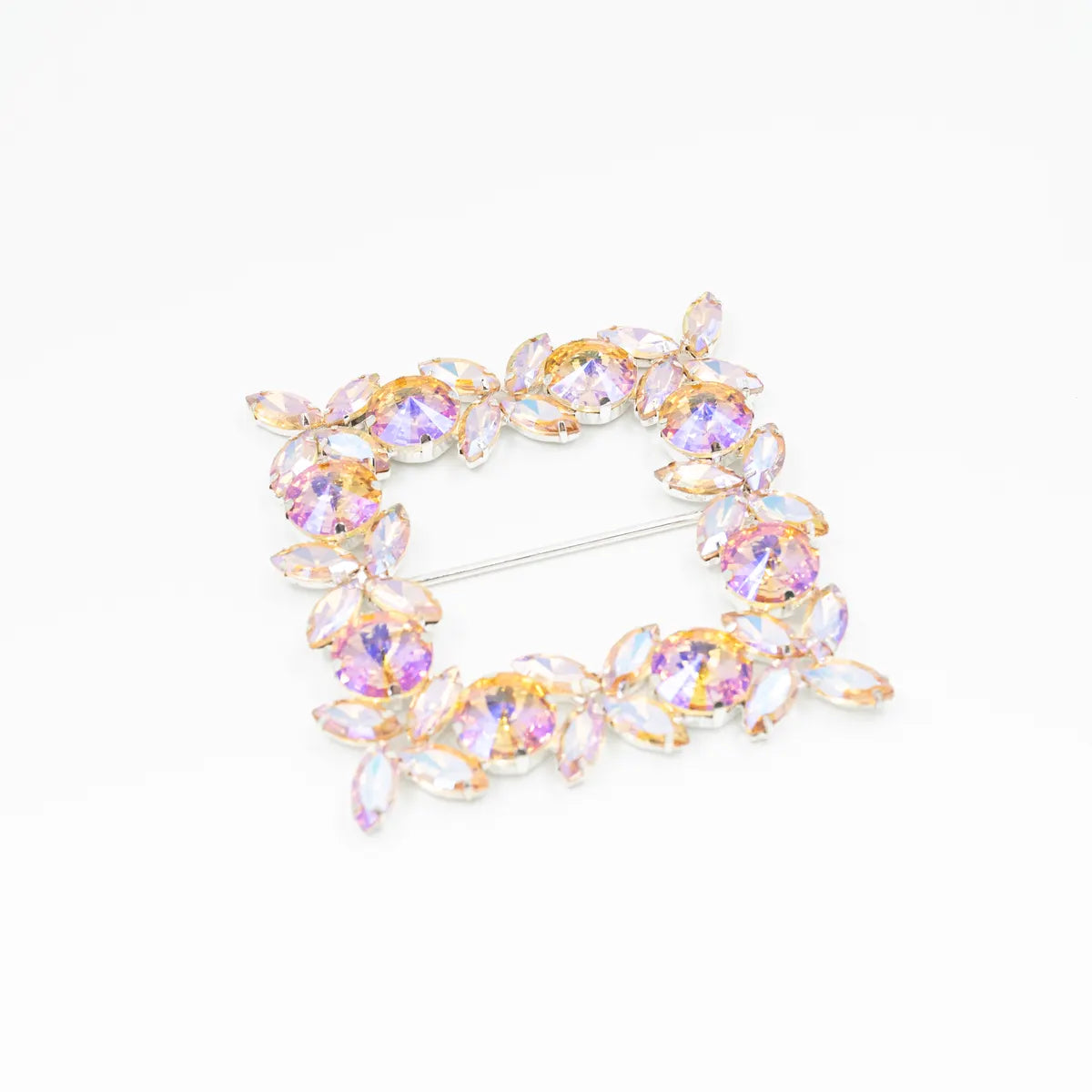 Cataramă pătrată cu cristale 9x9 cm - Ahura