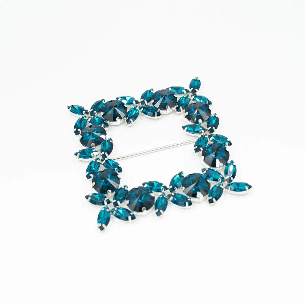 Cataramă pătrată cu cristale 9x9 cm - Ahura