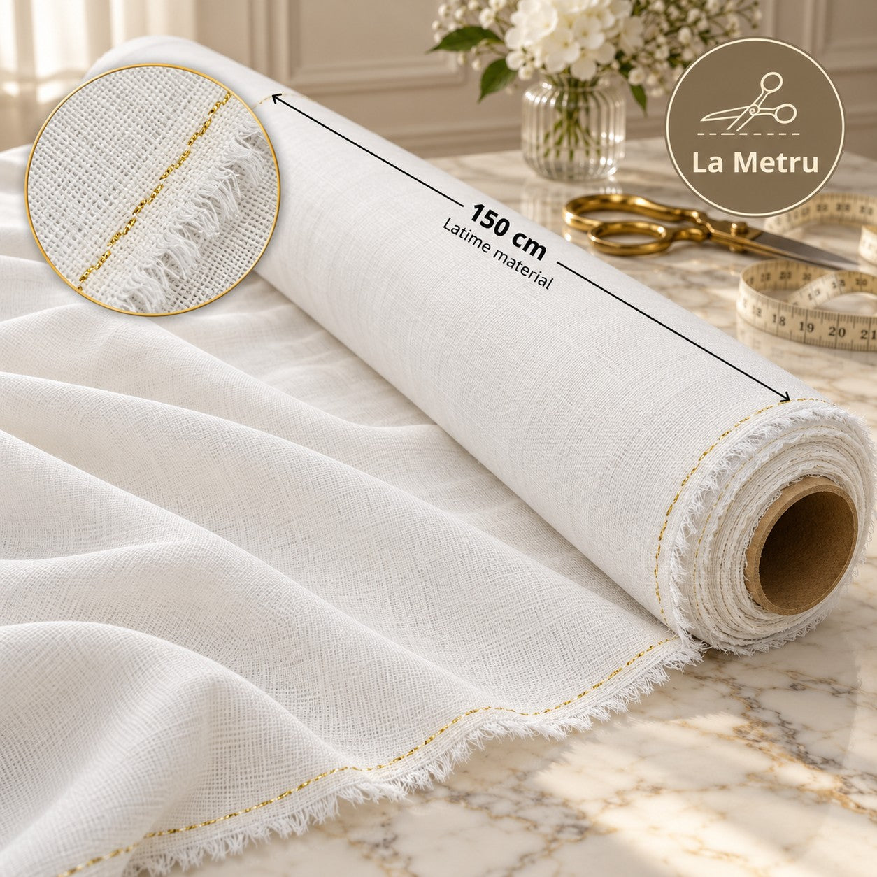 Termocolant alb la metru, rolă lățime 150 cm